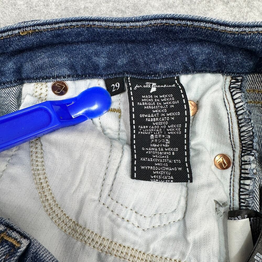 7 For All Mankind Bootcut Jeans Blue Mid Rise WMNS 29 Kimmie Boho Western Y2K - Picture 11 of 14